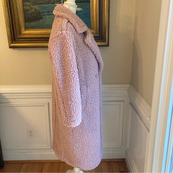 UGG Pink Purple Gertrude Long Teddy Coat NWT - Picture 4 of 12